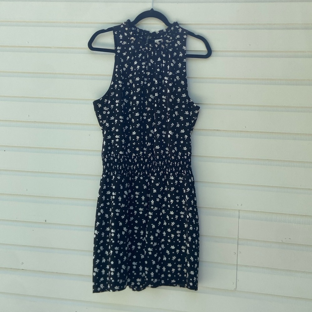 Maison Jules Floral Ruffle Neckline Halter‎ Romper